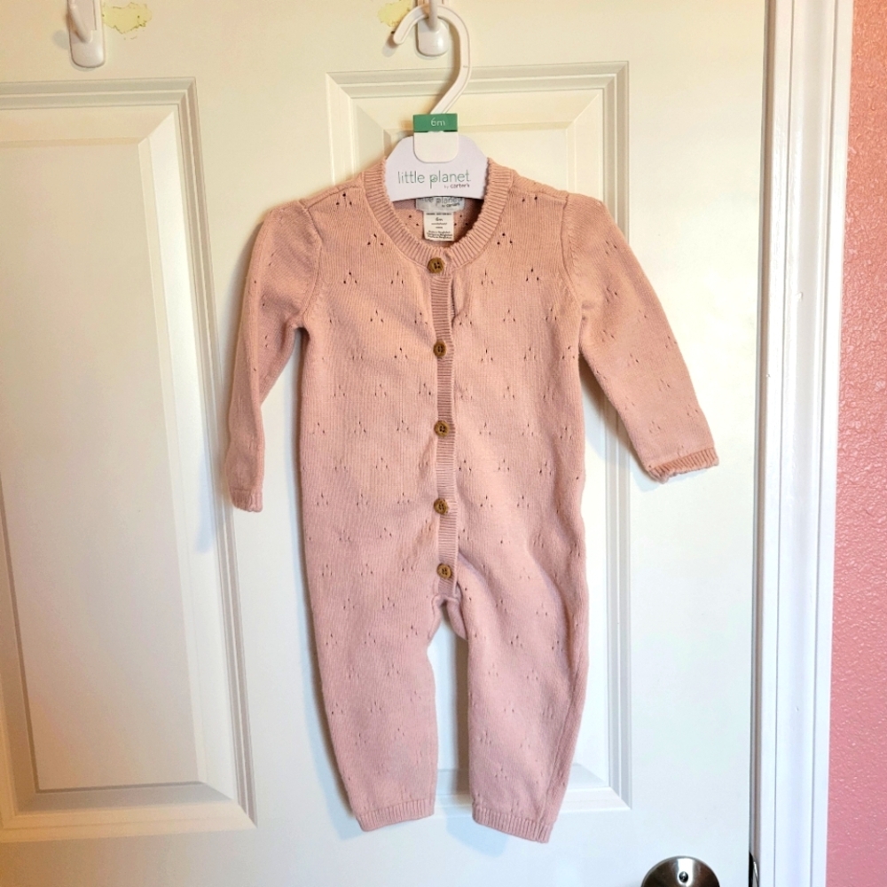 Organic Little Planet Pink Sweater Suit